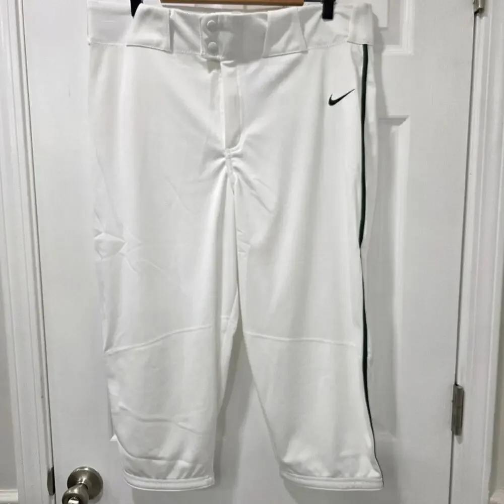 NWT Nike Vapor Select Piped Baseball Pants Mens XL White Green BQ9021-111